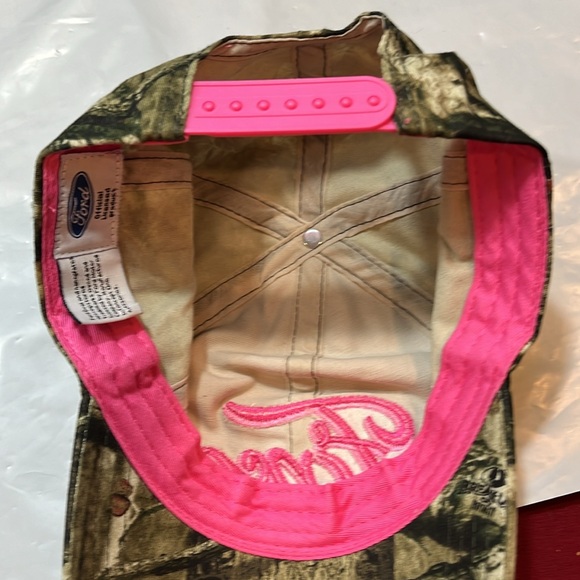 PINK Ford LOGO cap tan green beige CAMOUFLAGE billed hat Snapback ford merch OS - Picture 7 of 14